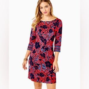 Lilly Pulitzer UPF 50+ ChillyLilly Braedyn Ruby Red Heron My Own Dress, Medium